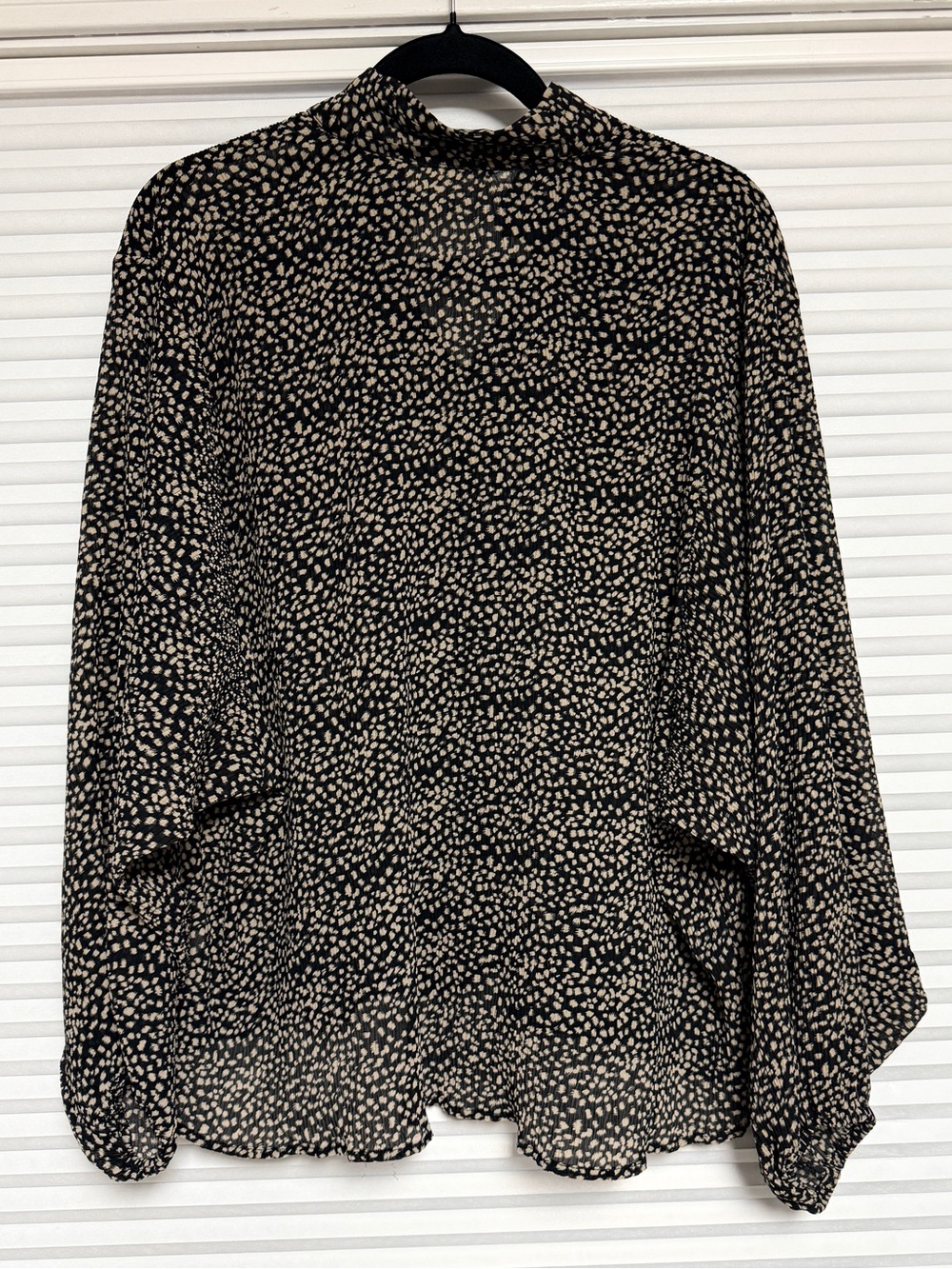 By Together Black Blouse with Tan Dot Print - Picture 2 of 7